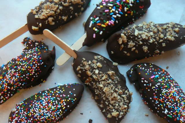 Chocolate Dipped Frozen Bananas Pictures, Images and Photos