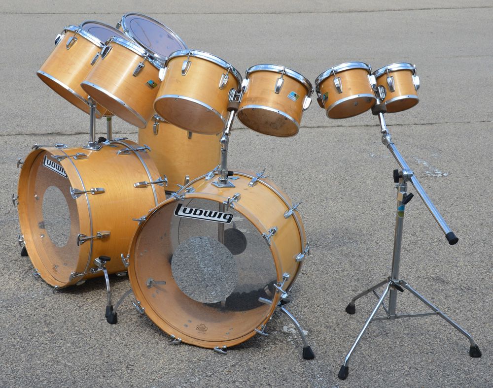 Vintage Ludwig Octa Plus Maple Drum Kit 6 8 10 12 13 14 15 16 18 & 24