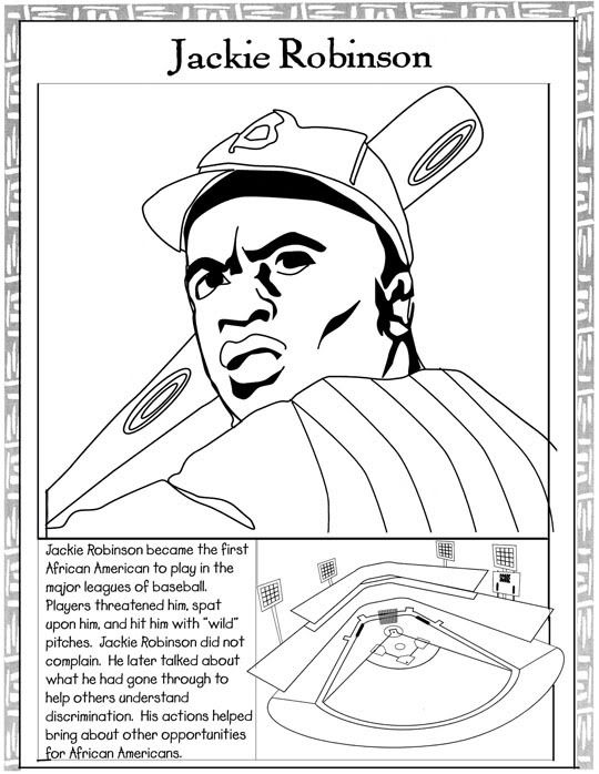 jackie robinson printable coloring pages - photo #5