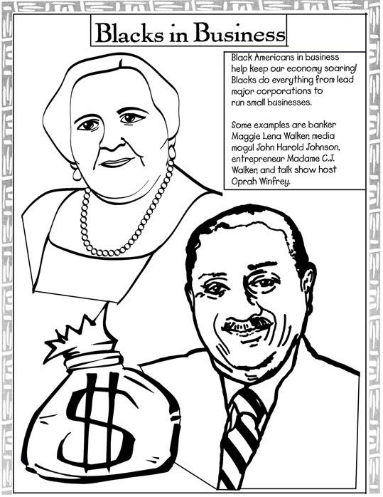 Black History Coloring Pages: Madame C.J. Walker-John Harold Johnson  title=