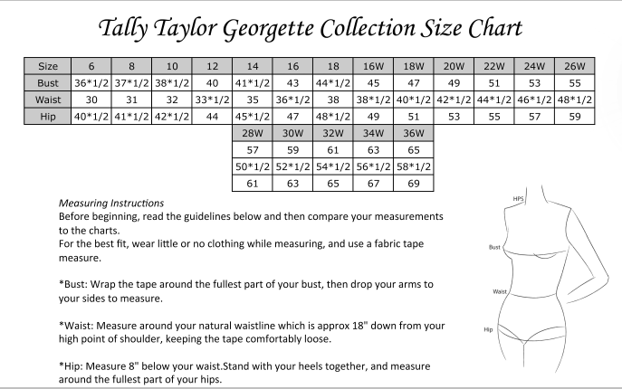 Tally Taylor Size Chart