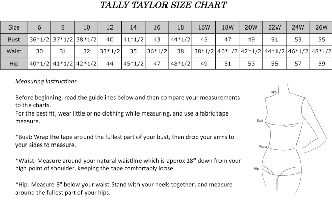 Taylor Curvy Size Chart