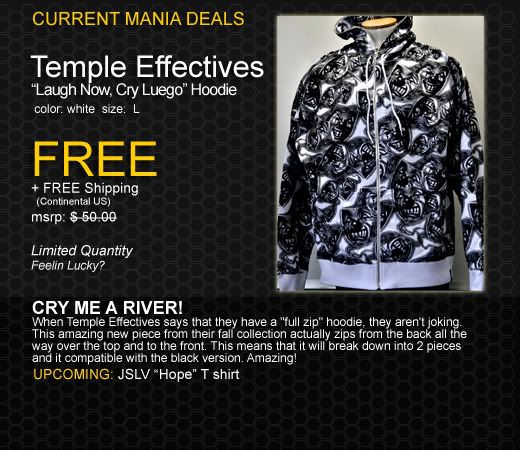 Mania Deal Temple Effectives &quot;Laugh Now, Cry Luego&quot; Hoodie