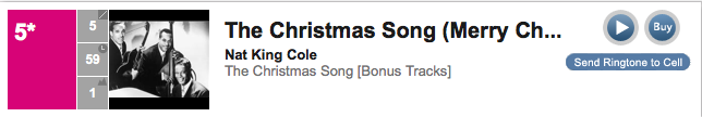 #5 Nat King Cole The Christmas Song