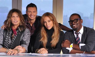 Steven Tyler, Ryan Seacrest, Jennifer Lopez and Randy Jackson