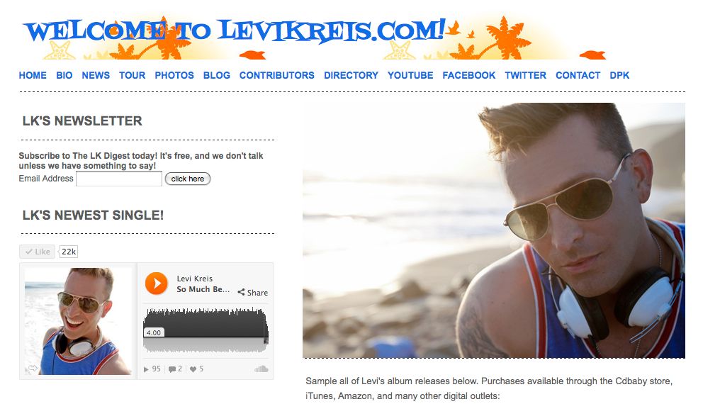 Levi Kries New Website