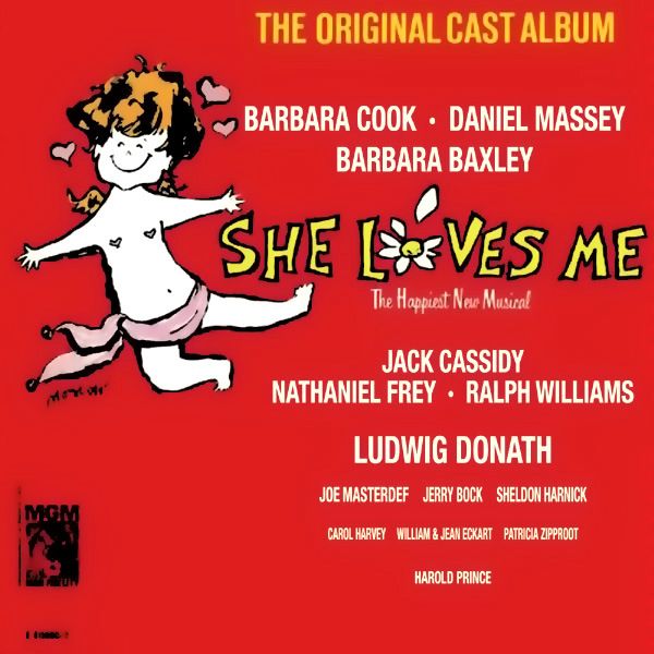 SHE LOVES ME revival design's (first) title treatment