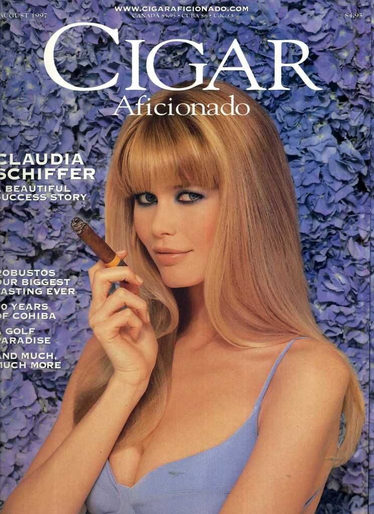 Claudia Schiffer - Cigar Aficionado Magazine - July / August 1997