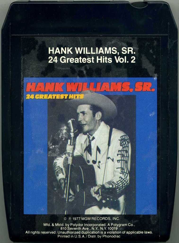 Hank Williams, Sr. 24 Greatest Hits Vol. 2 8-Track Tape