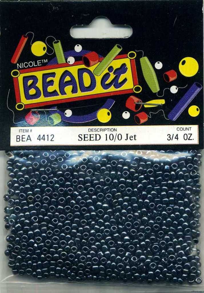 Nicole Bead it Seed Bead 10/0 Jet 3/4 oz.