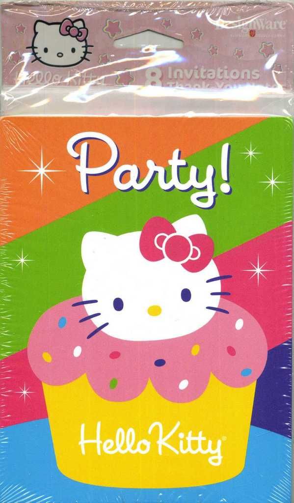 Hello Kitty 'Cupcake' Invitations w/ Envelopes and Thank You Postcards (8ct)