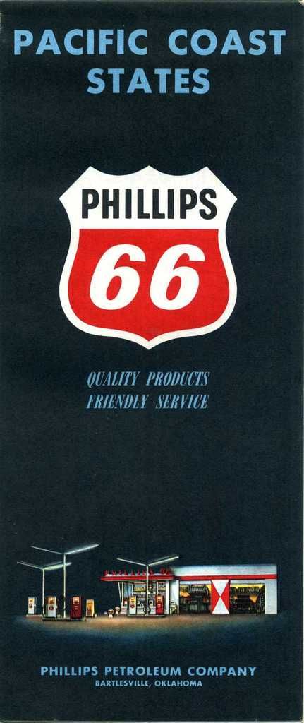 Pacific Coast States Phillips 66 1962 Map