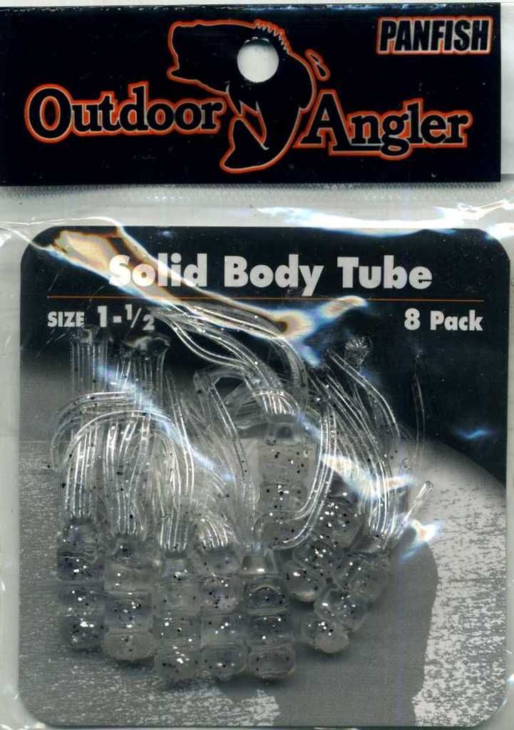 Outdoor Angler Panfish Solid Body Tube Size 1-1 1/2 8 Pack Silver