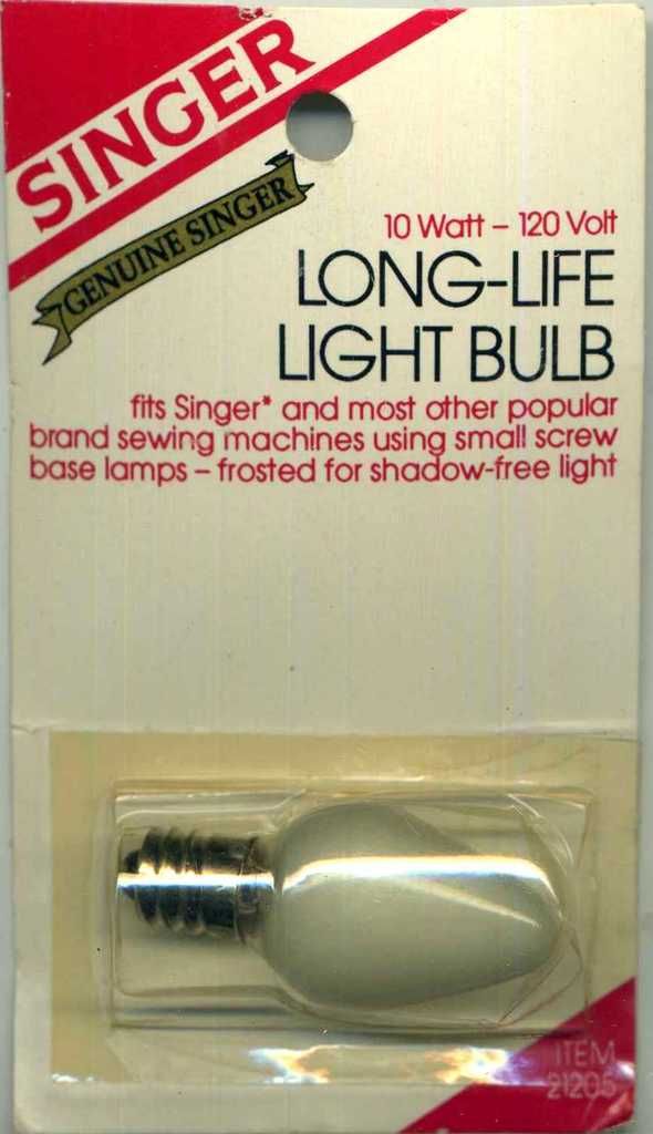 Genuine Singer Long-life Frosted Light Bulb 10 Watt 120 Volt by Singer by Singer by Singer