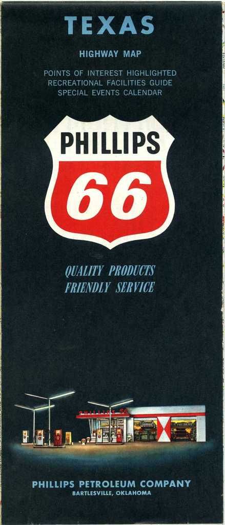 Texas Phillips 66 1962 Map