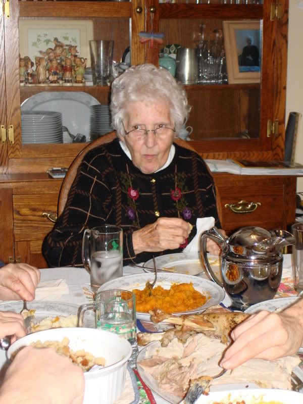 Gram Eating Thanksgiving Dinner