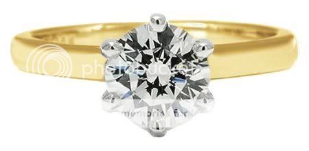 75 CT ROUND MOISSANITE CATHEDRAL ENGAGEMENT RING 14KTT  