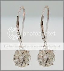 SPARKLING MOISSANITE JEWELS DANGLE FROM A SLEEK HINGED LEVERBACK 