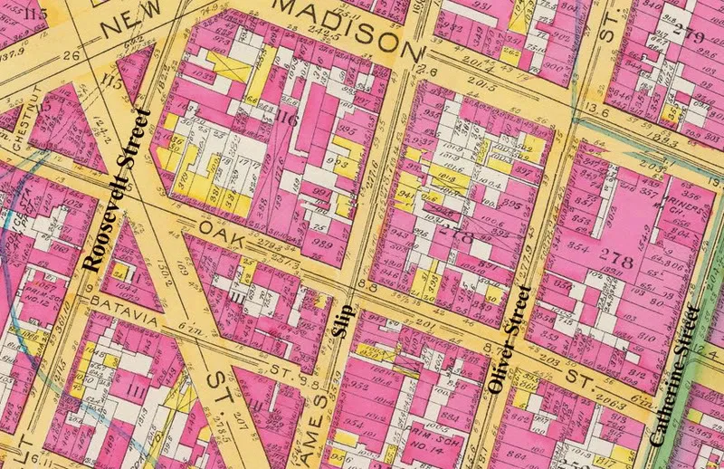 Knickerbocker Village: Oliver And Oak Street Map