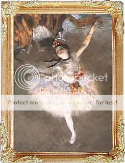 Degas Ballerina Dollhouse Miniature Framed Art Picture