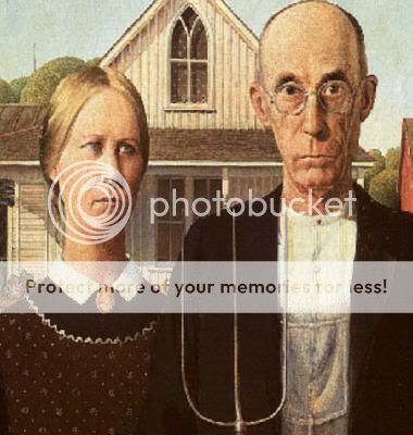 American Gothic Dollhouse Picture Miniature Framed Art