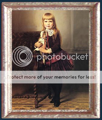 24 Scale VICTORIAN GIRL & DOLL Dollhouse Picture Art  