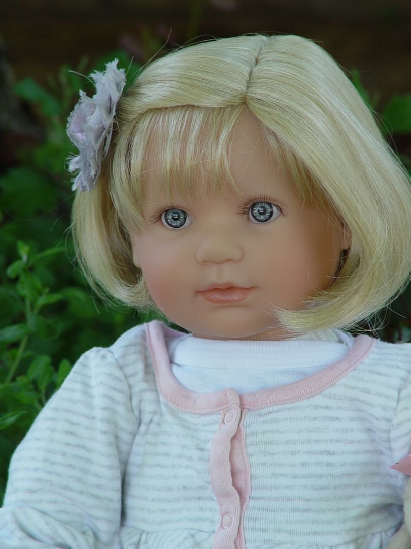 Berenguer Doll ~ with Slight Makeover ~ 20 Inches ~ Blonde Hair ~ Blue