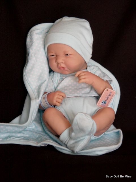 New Berenguer Blue Polka Dot Romper 14" La Newborn Real Boy Doll