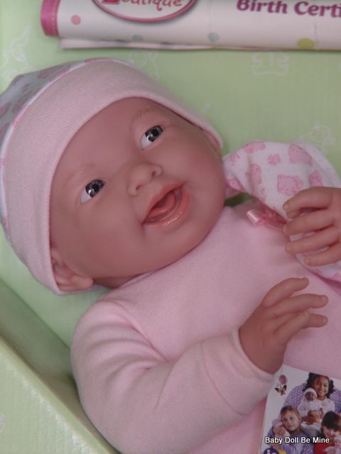 JC Toys 15/" La Newborn Pink Kitty Soft Body Berenguer Vinyl Baby Girl Doll 18788