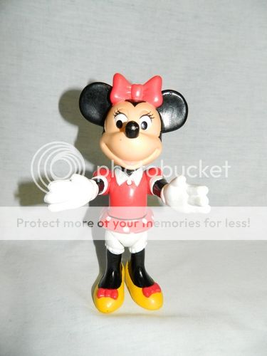 Vintage 7" Vinyl Poseable Minnie Mouse Figure Red Dress Disney