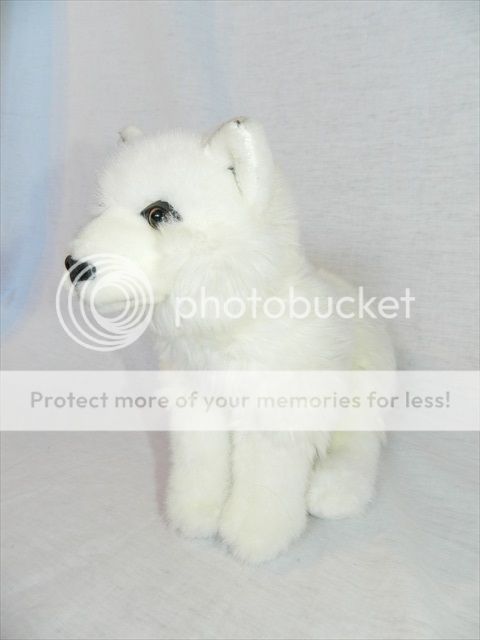 2008 BBC Planet Earth 14" Plush White Artic Fox Wolf Stuffed Animal Toy