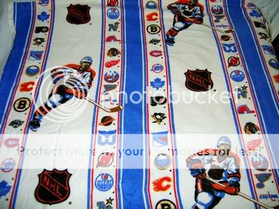 NHL Hockey Team Logos Twin Flat Flannel Sheet Fabric