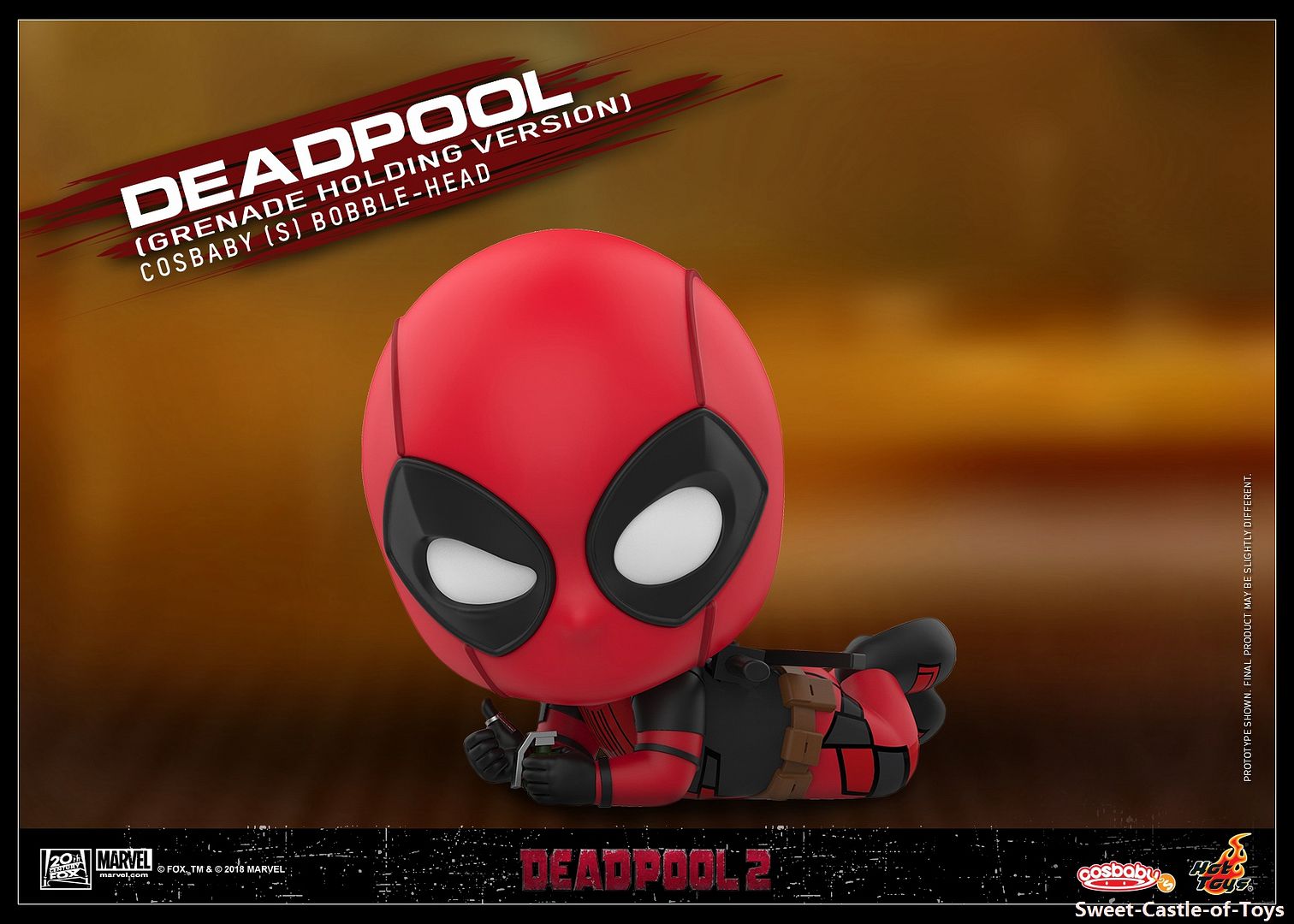 3/" Hot Toys Deadpool 2 Deadpool X-Men Trainee Ver COSB508 Bobble-Head