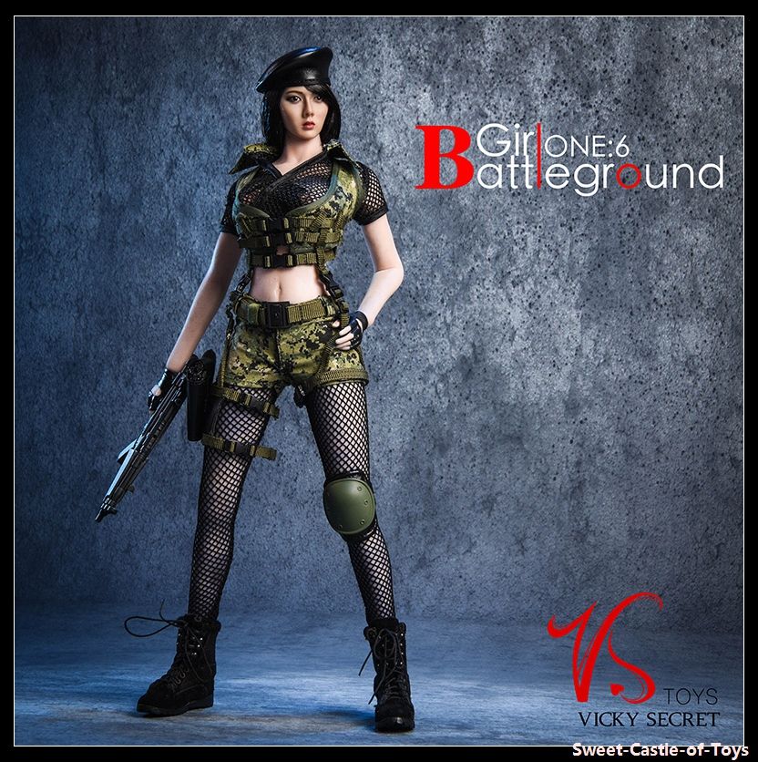 1//6 VStoys Accessory 18XG13-B Black Female Battlefield Girl Clothing Suit Set